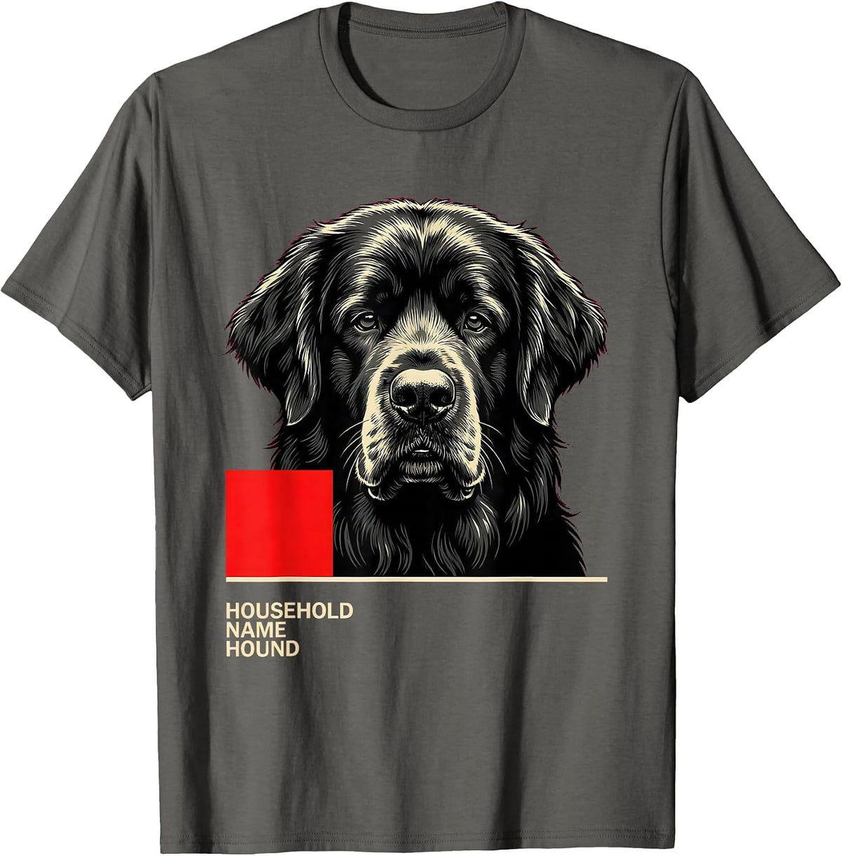 Men's Household Name Hound Funny Dog Owner Meme Humor T-Shirt - Asphalt Grey