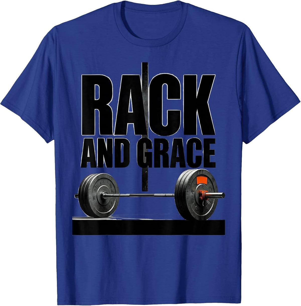 Rack And Grace Brutalist Graphic Christian Gym Deadlifter T-Shirt - Royal Blue
