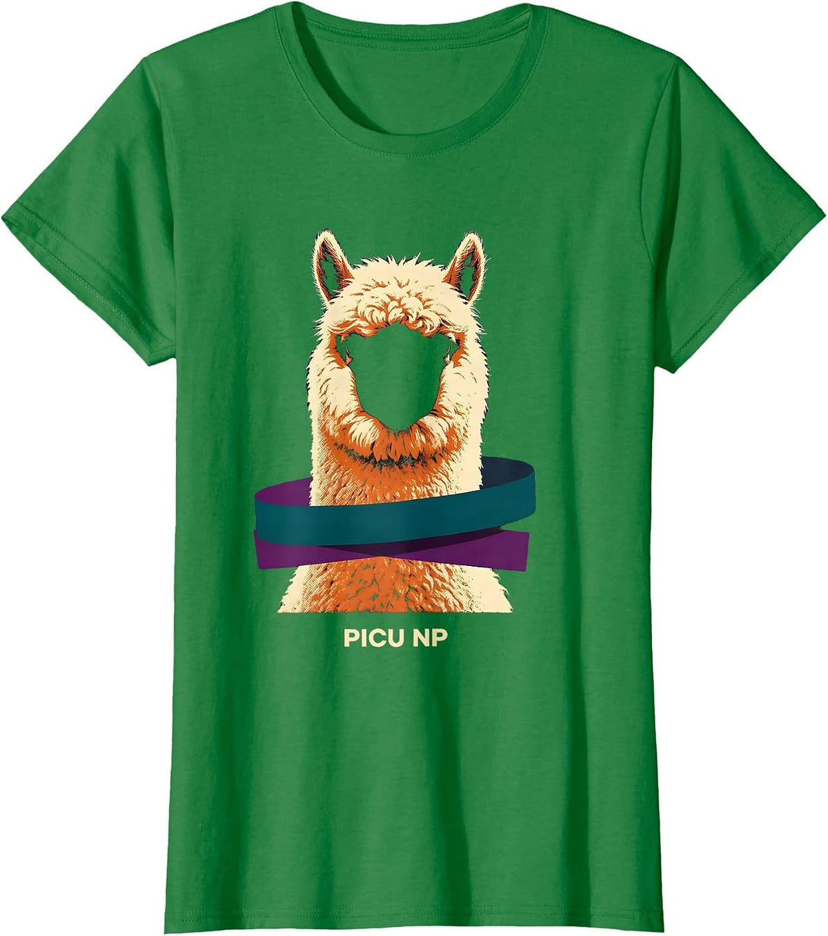 Women's PICU NP Cute Baby Alpaca Pediatric Nurse Practitioner NICU T-Shirt - Kelly Green