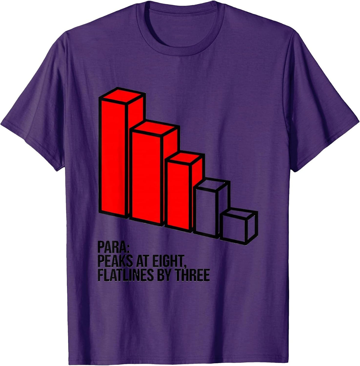 Men's Para Peaks At Eight Flatlines By Three Funny Paraeducator T-Shirt - Purple