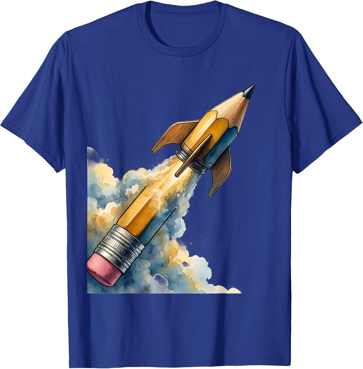 Men's Special Education Teacher Pencil Rocket Launch T-Shirt - Royal Blue