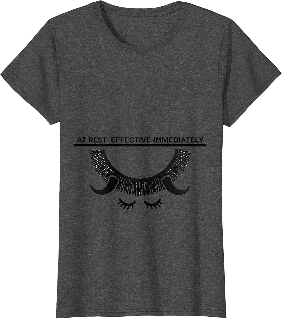 Women's At Rest Effective Immediately Funny Highland Cow Lover Gift T-Shirt - Dark Heather Grey