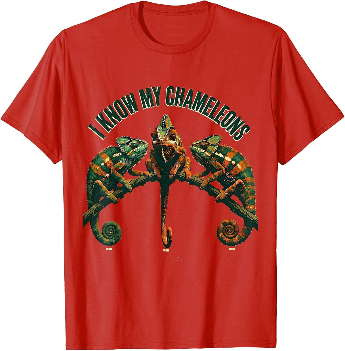 Men's I Know My Chameleons Funny Reptile Pet Lover Humor T-Shirt - Red