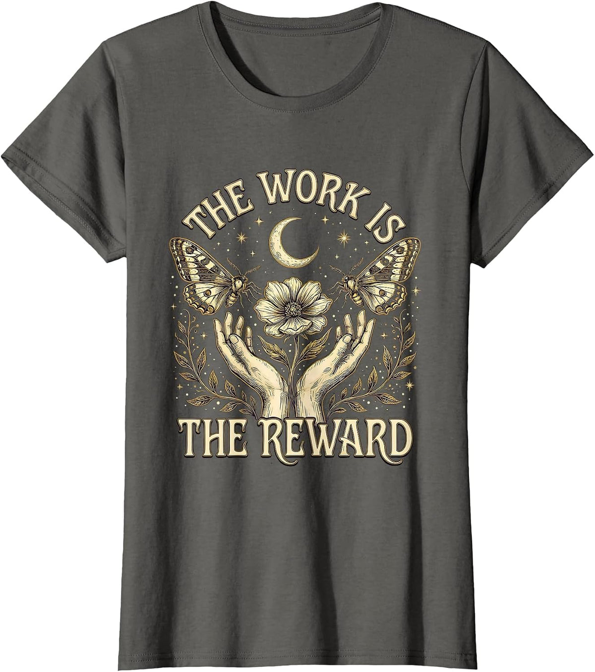 Women's The Work Is The Reward Social Worker Design T-Shirt - Asphalt Grey