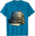Waiting and Never Forgetting Memorial Design T-Shirt - Sapphire Blue