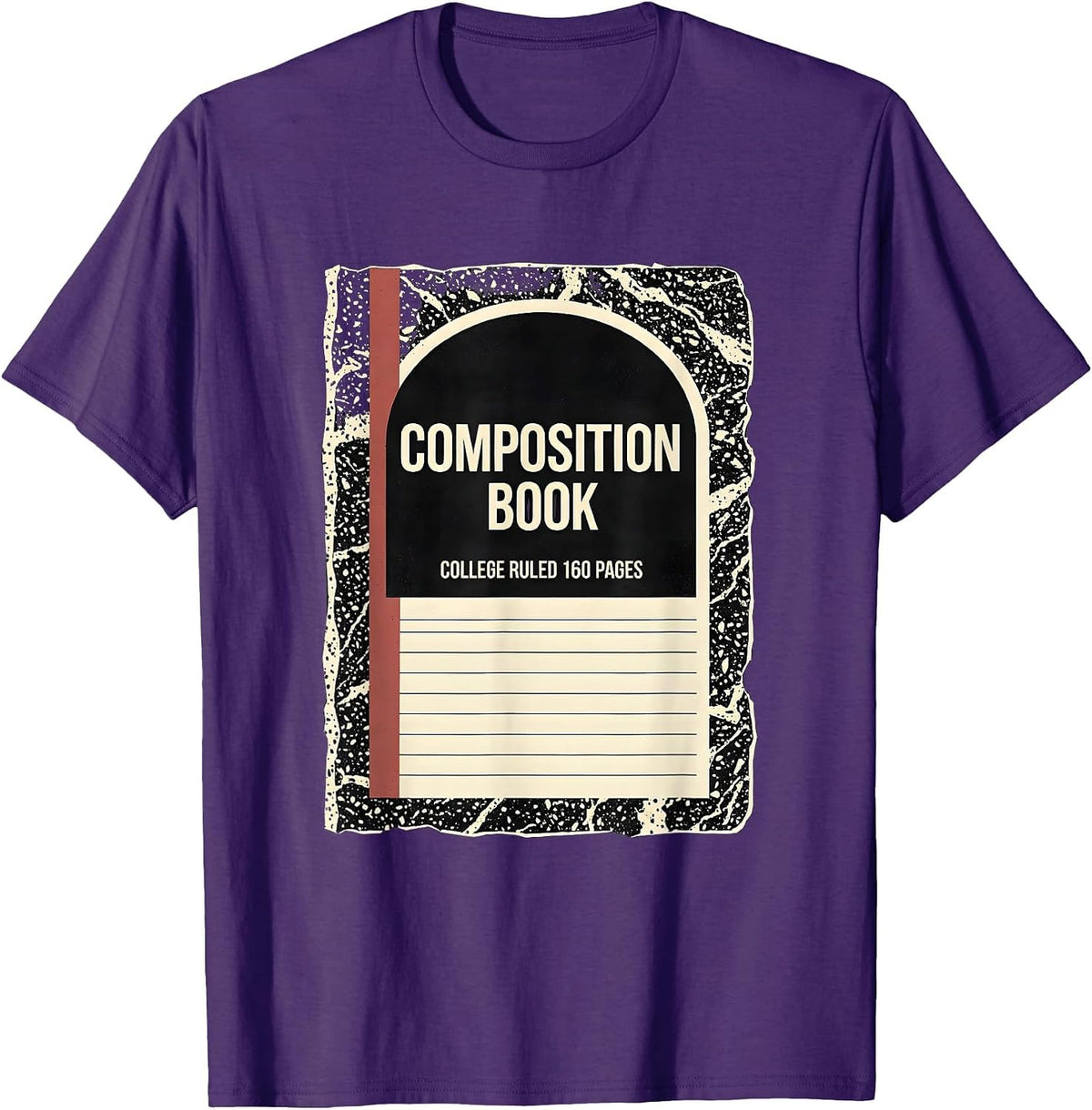 Men's Composition Book College Ruled 160 Pages Teacher Halloween T-Shirt - Purple
