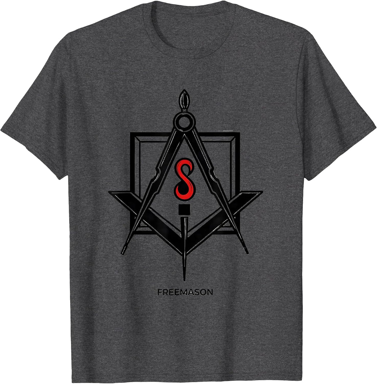 Freemason Exploded Square And Compasses Fraternal Pride T-Shirt - Dark Heather Grey