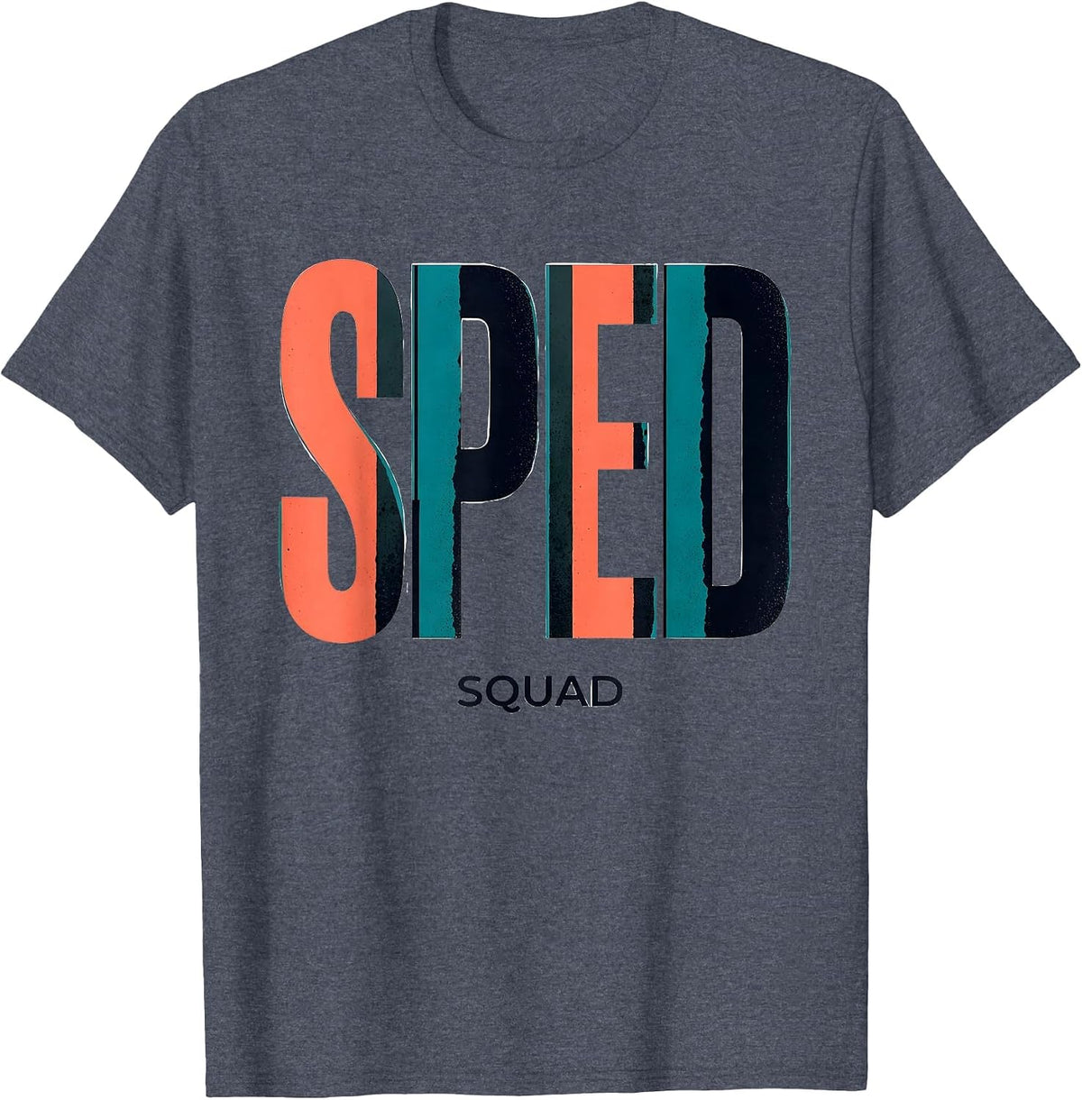 Sped Squad Custom Flat Polychrome School Support Staff T-Shirt - Heather Blue