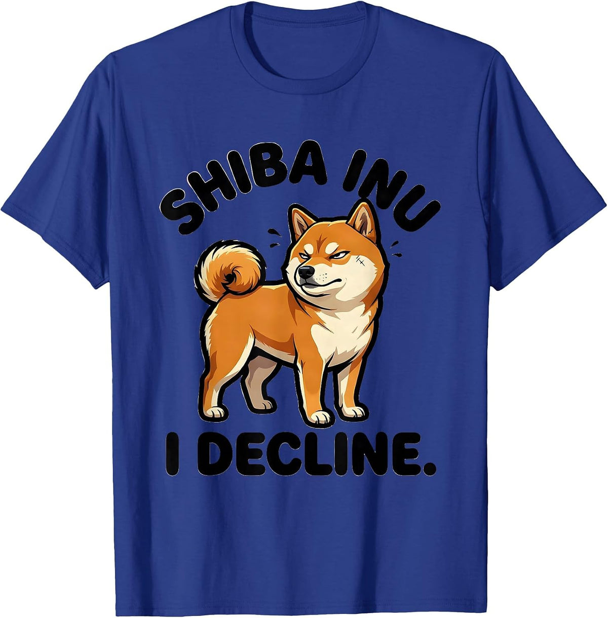 Men's Shiba Inu I Decline Funny Kawaii Dog Lover Anime Gift T-Shirt - Royal Blue