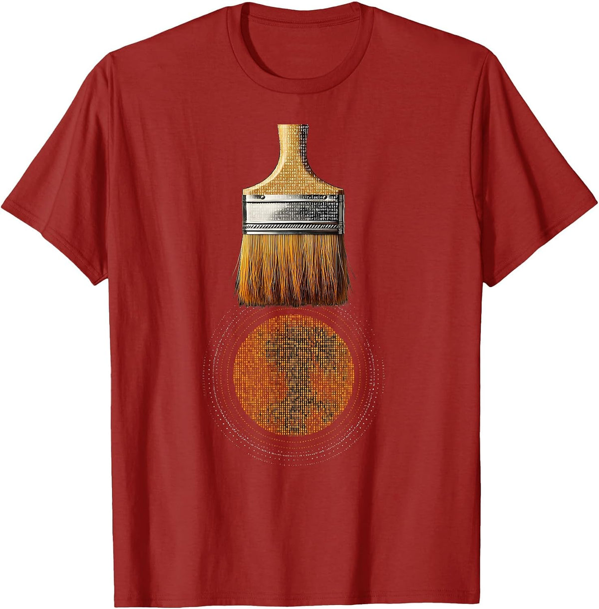 Paint Brush Ink Dot Art Graphic Design T-Shirt, Men, Cranberry Red, X-Large - As Pictured