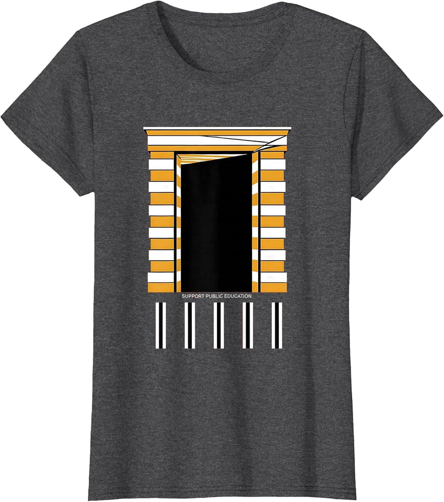Women's Support Public Education Teacher Red For Ed Protest T-Shirt - Dark Heather Grey