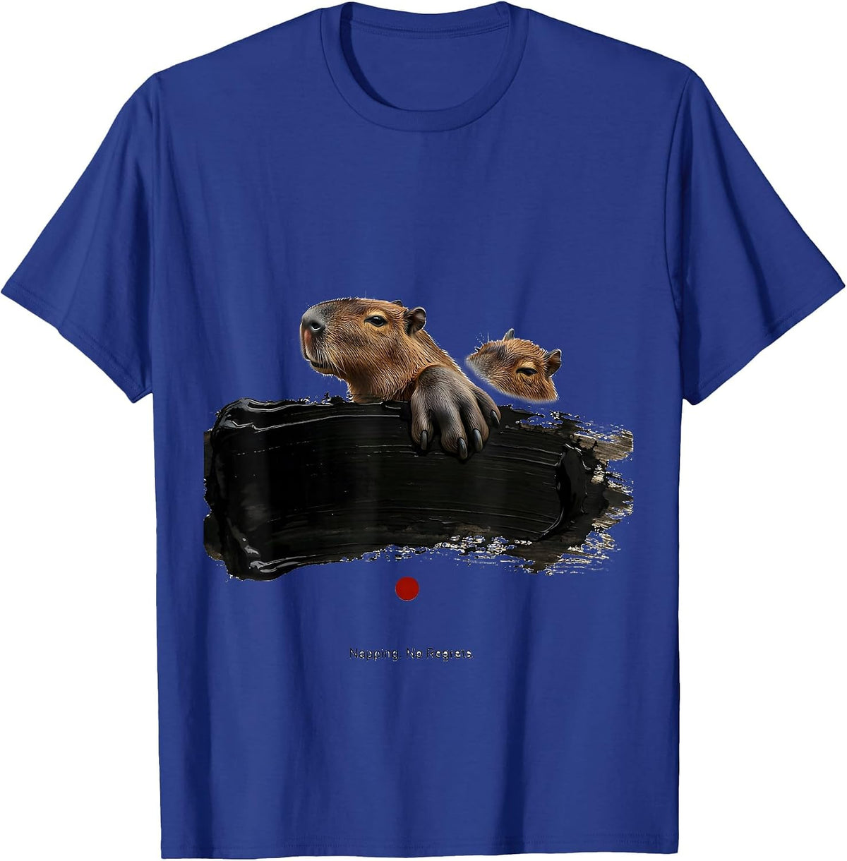 Men's Napping. No Regrets. Cute Capybara Sleepybara Nap Lover T-Shirt - Royal Blue