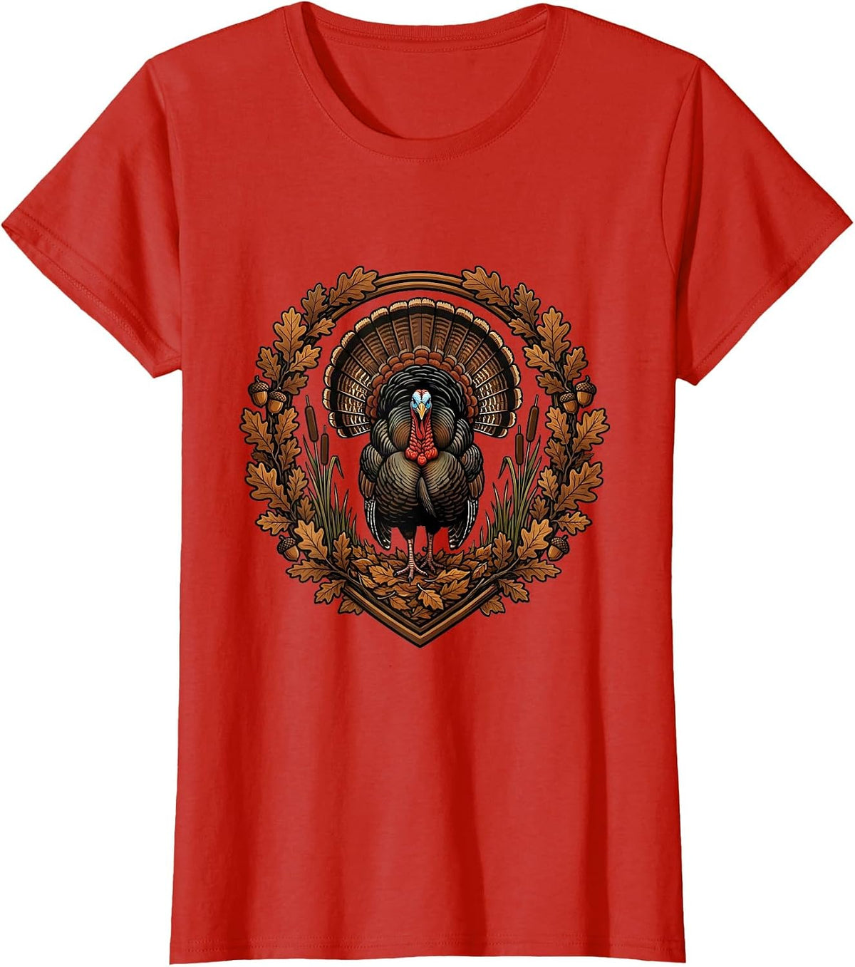 Women's Bottomland Camo Wild Turkey Strut Graphic T-Shirt - Red