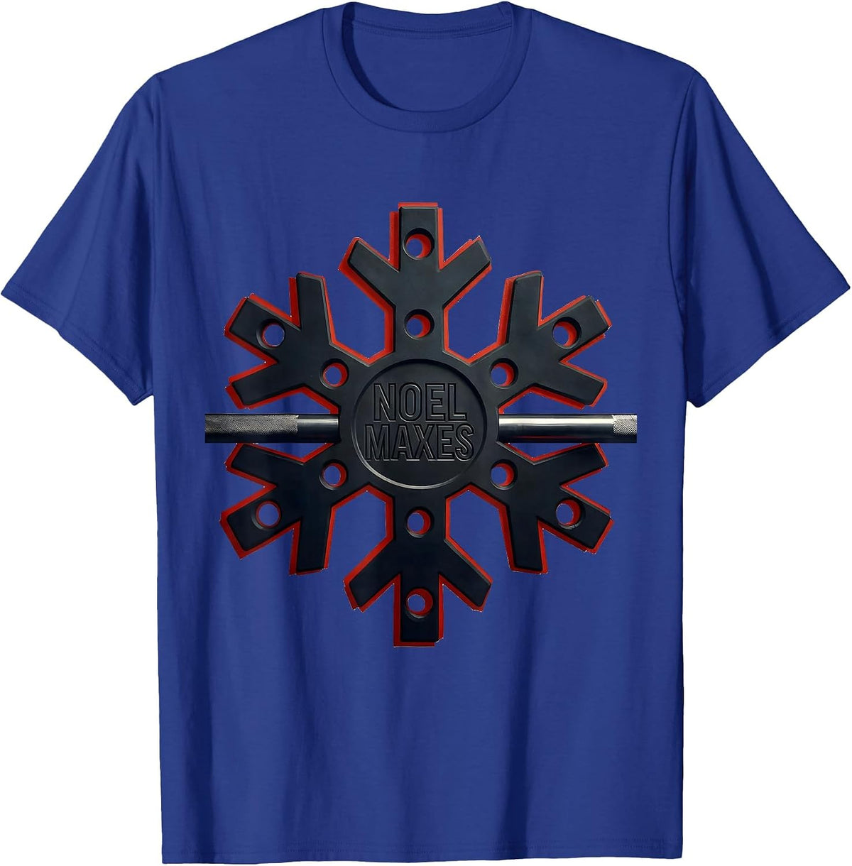 Men's Noel Maxes Funny Christmas Gym Bodybuilder Weightlifting T-Shirt - Royal Blue