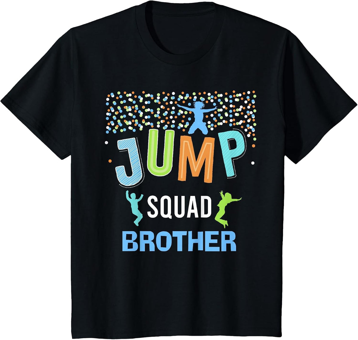 Brother Jump Squad Birthday Boy Trampoline Jumper Bday T-Shirt - Black