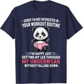 Sorry I'm Not Interested in Your Workout Routine Panda T-Shirt - Navy Blue