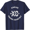 Eagles Cross Country Retro Distressed XC Running T-Shirt - Navy Blue