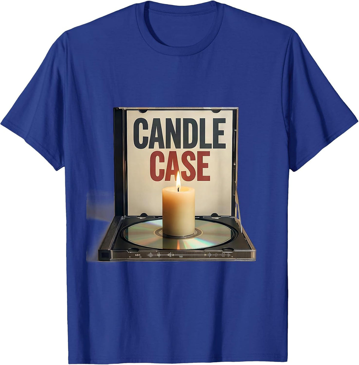 Men's Candle Case Retro 80s 90s Music Nostalgia Band Fan T-Shirt - Royal Blue
