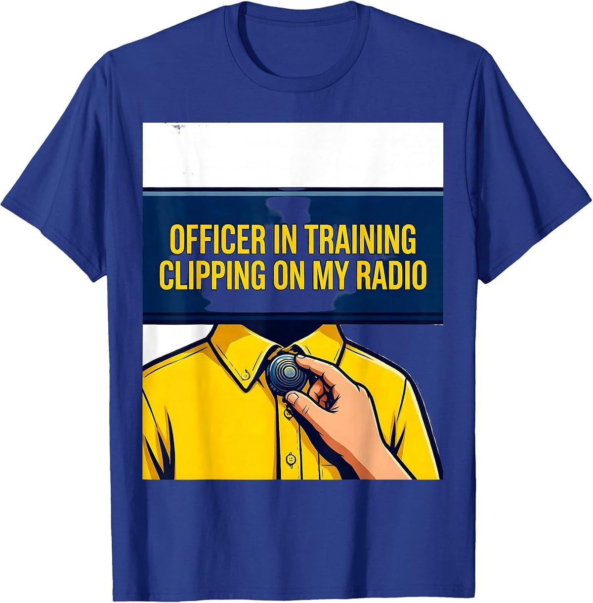 Officer In Training, Clipping On My Radio Kids Police T-Shirt - Royal Blue