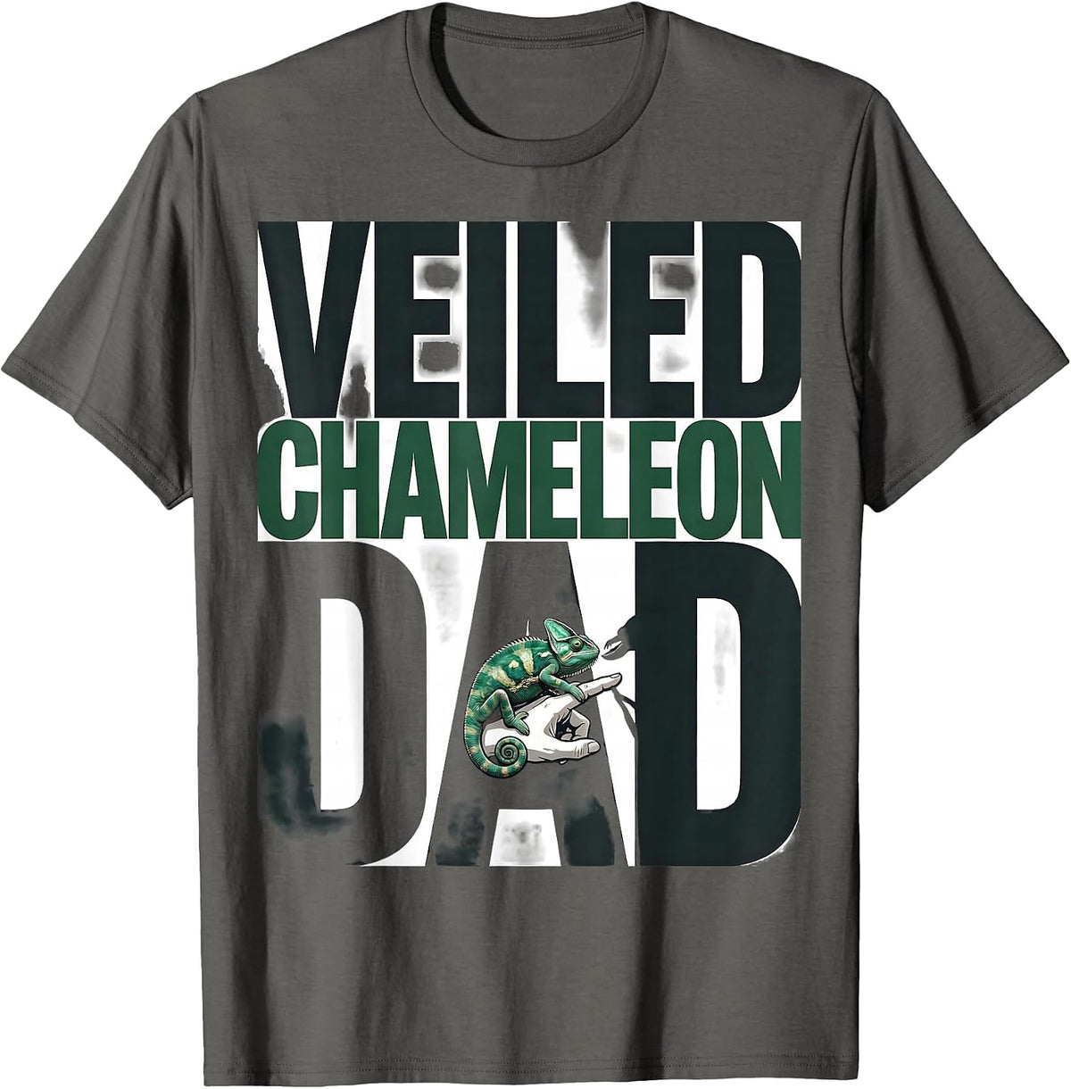 Veiled Chameleon Dad Funny Reptile Lover Herpetology Humor T-Shirt - Asphalt Grey