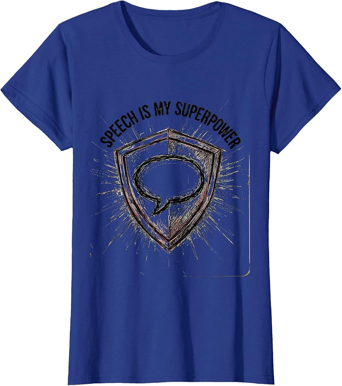 Women's Speech Is My Superpower SLP Design T-Shirt - Royal Blue