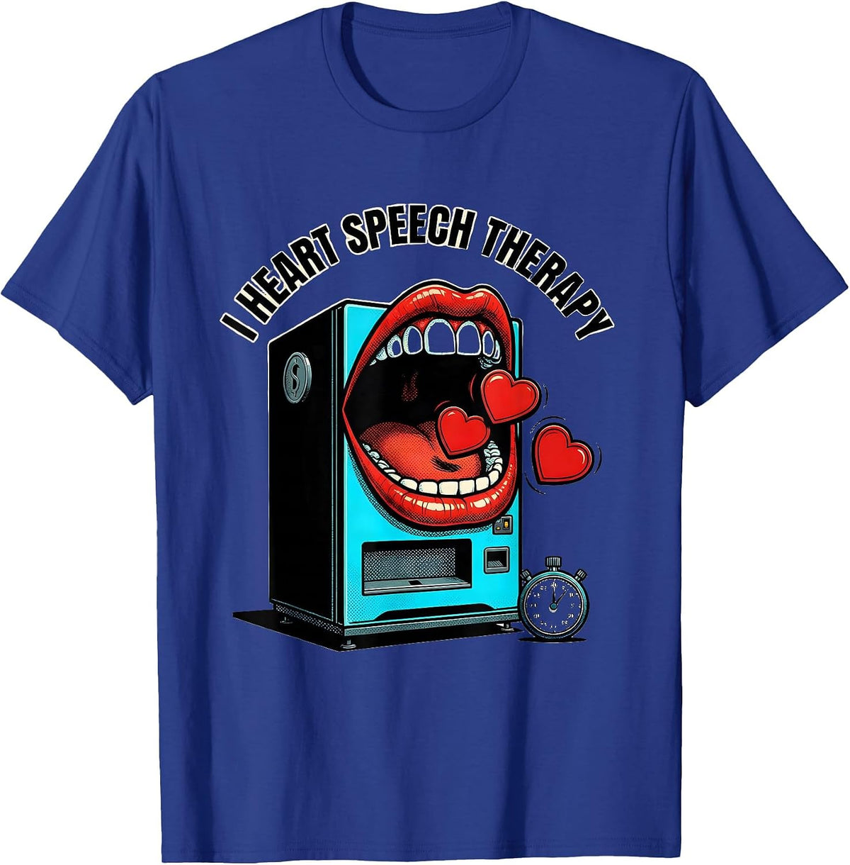 I Heart Speech Therapy Pop Art Speech Pathologist Valentine T-Shirt - Royal Blue
