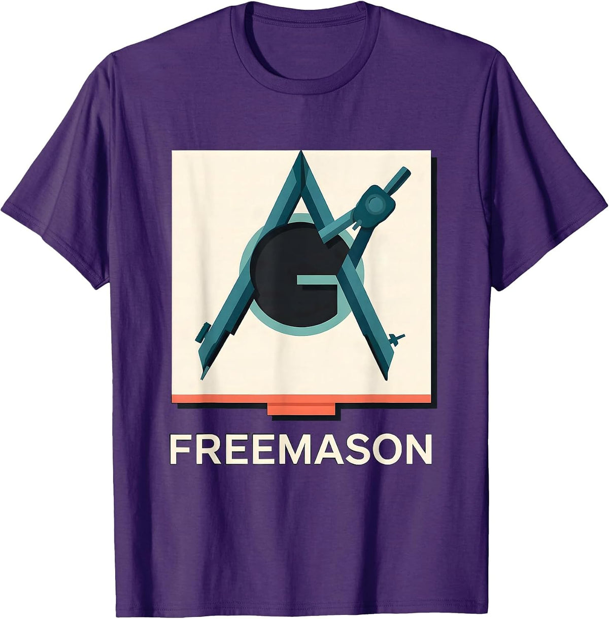 Men's Freemason Square And Compass Masonic Fraternal Pride T-Shirt - Purple