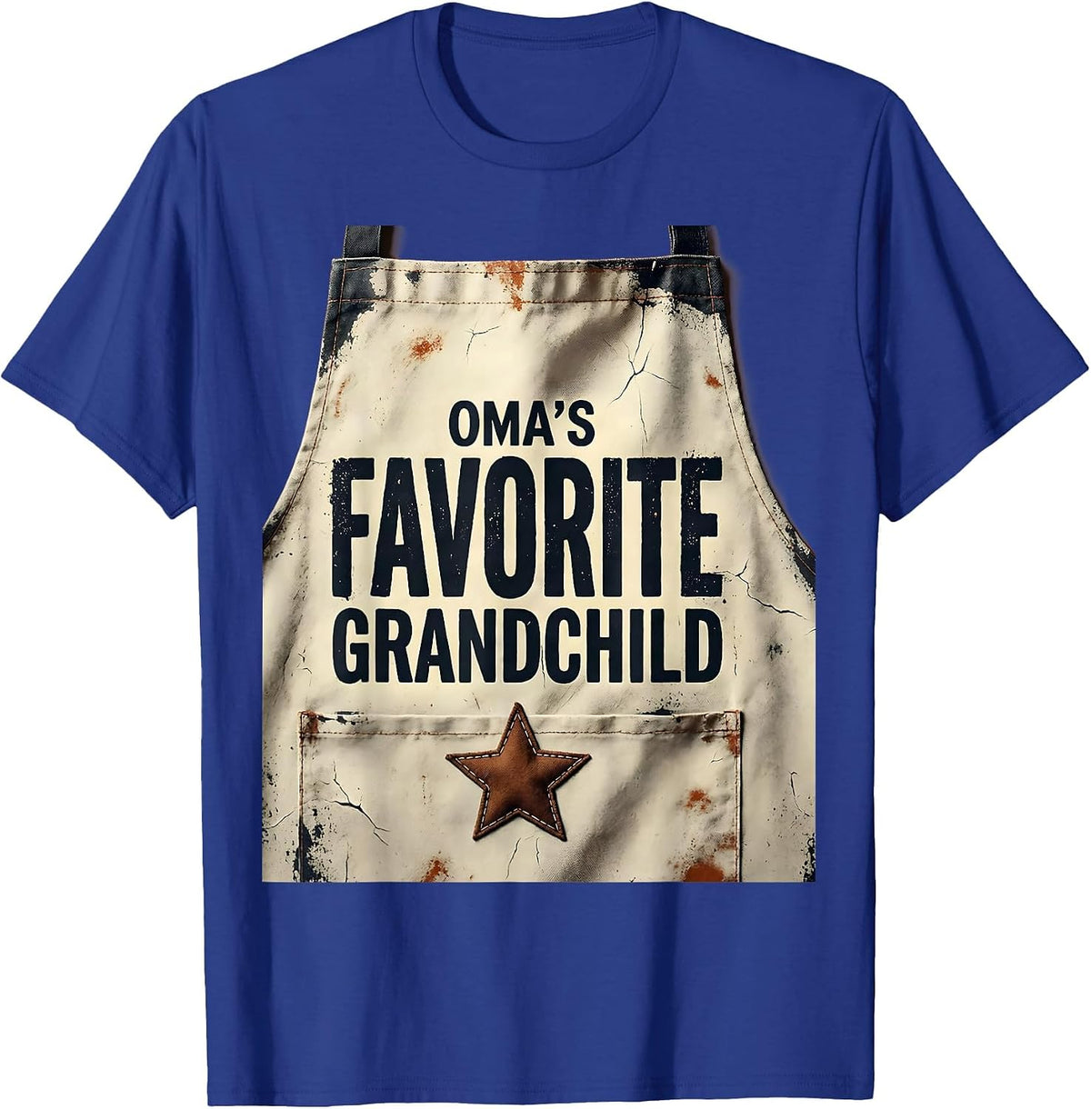 Men's Oma's Favorite Grandchild Distressed Funny Grandparent Gift T-Shirt - Royal Blue