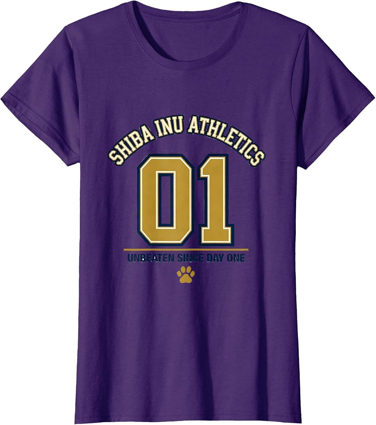Women's Shiba Inu Athletics, Unbeaten Since Day One Funny Dog Lover T-Shirt - Purple