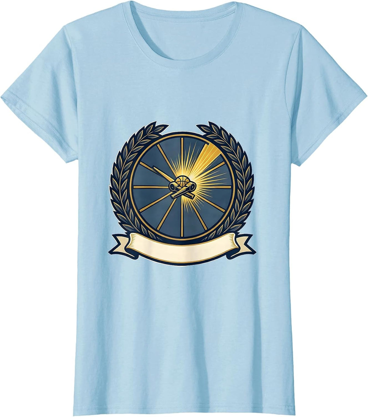 PE Teacher Seal Emblem Back To School Staff T-Shirt - Baby Blue