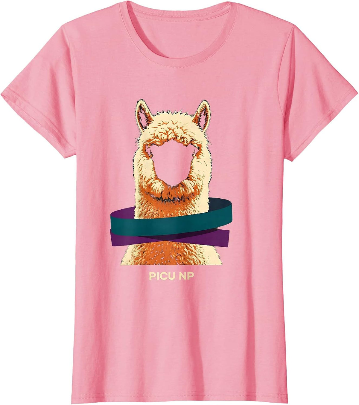 Women's PICU NP Cute Baby Alpaca Pediatric Nurse Practitioner NICU T-Shirt - Pink