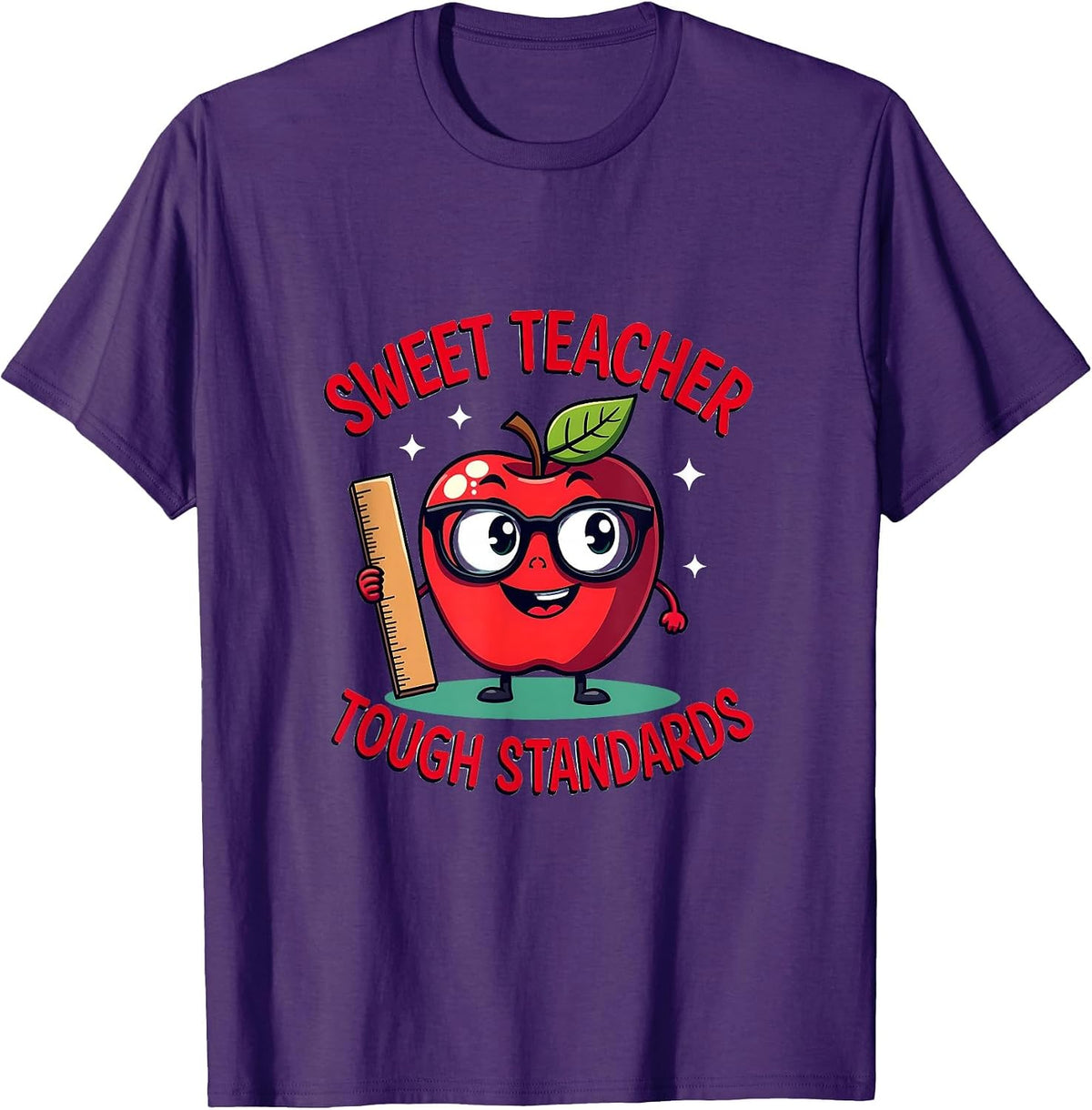 Sweet Teacher Tough Standards Educator Design T-Shirt - Purple