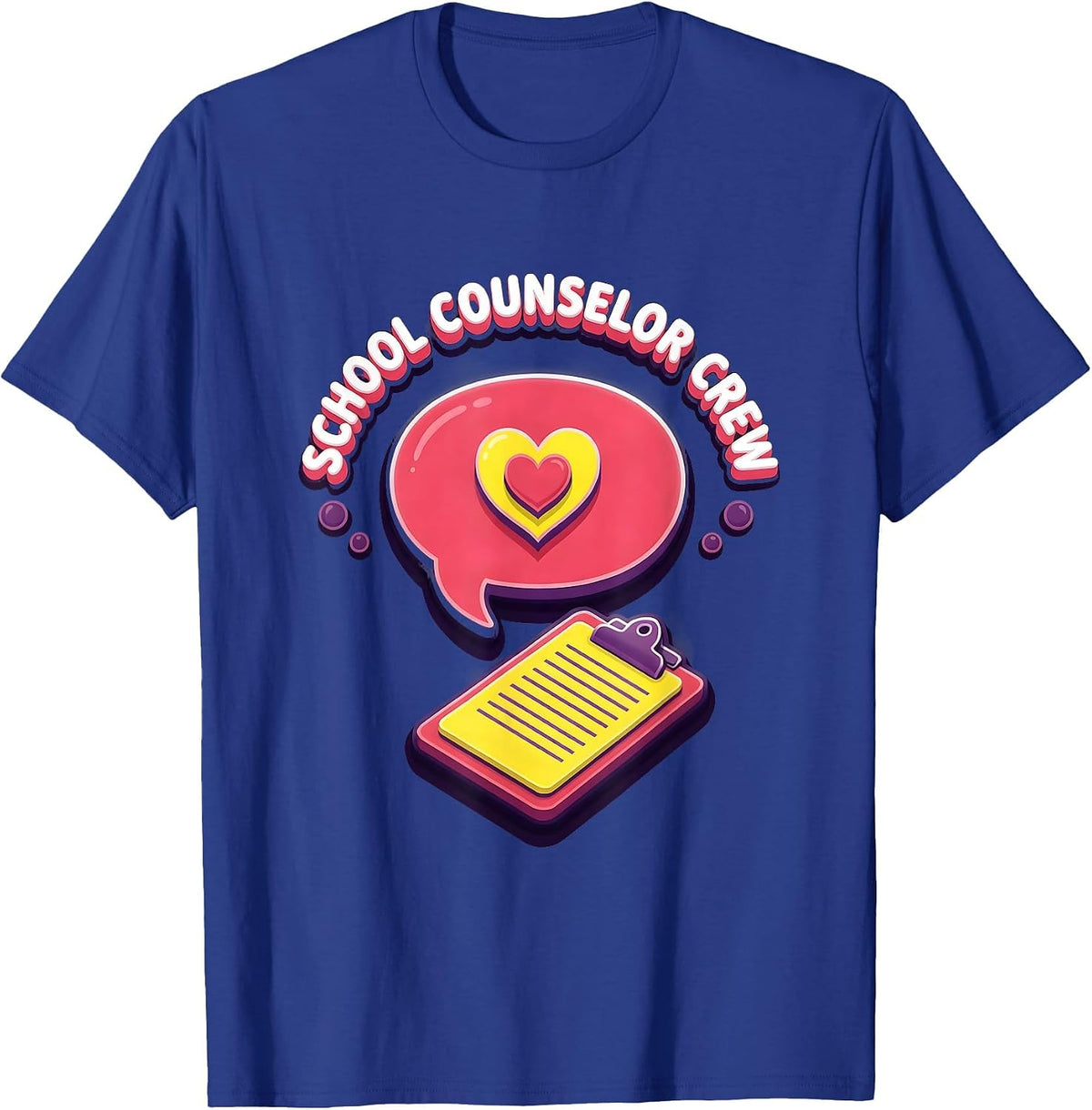 School Counselor Crew Retro PTA Parent Volunteer Crew T-Shirt - Royal Blue