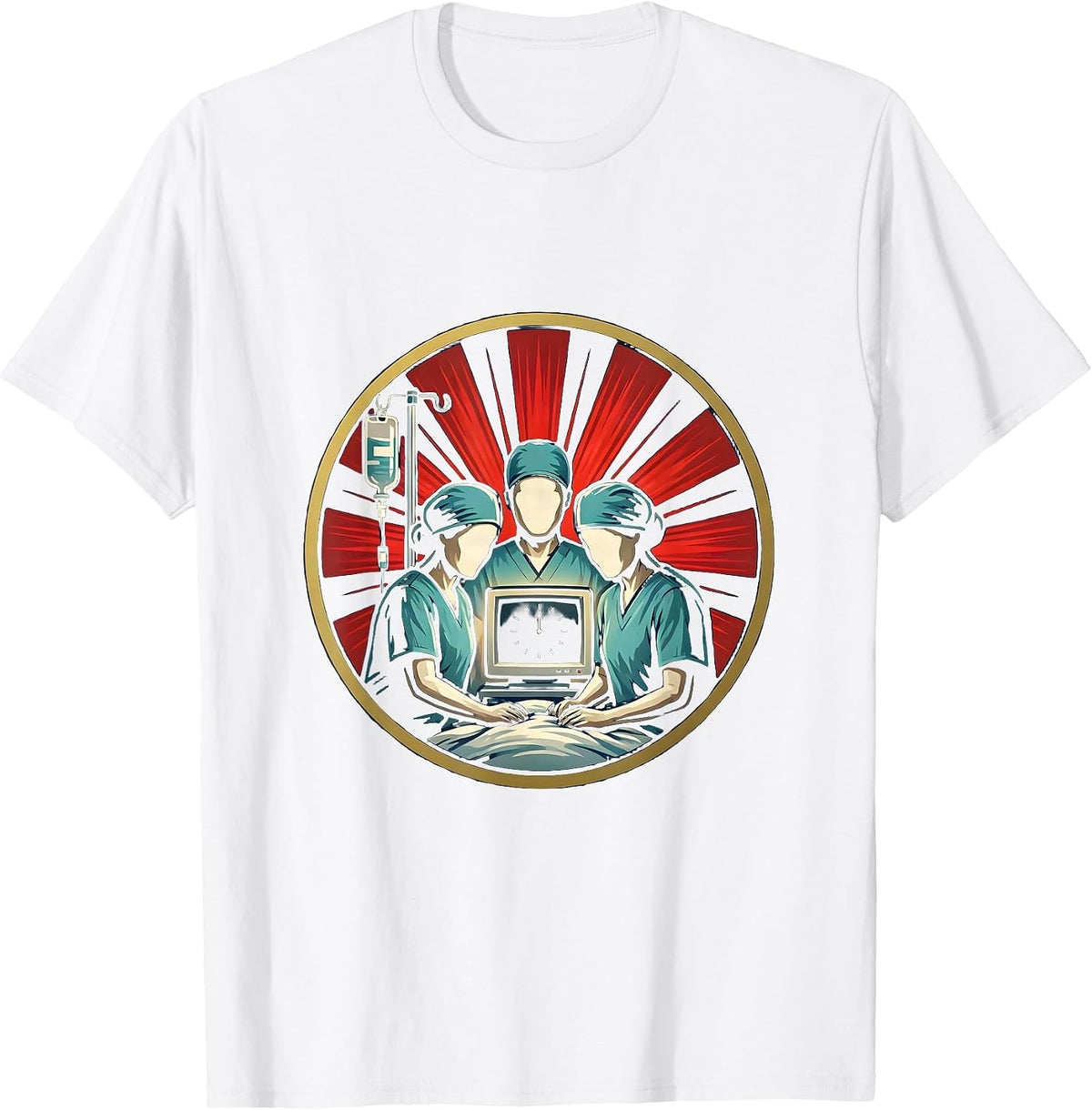 Sealed Nurse Crew Badge New Year Party ICU ER ICU NICU L&D T-Shirt - White