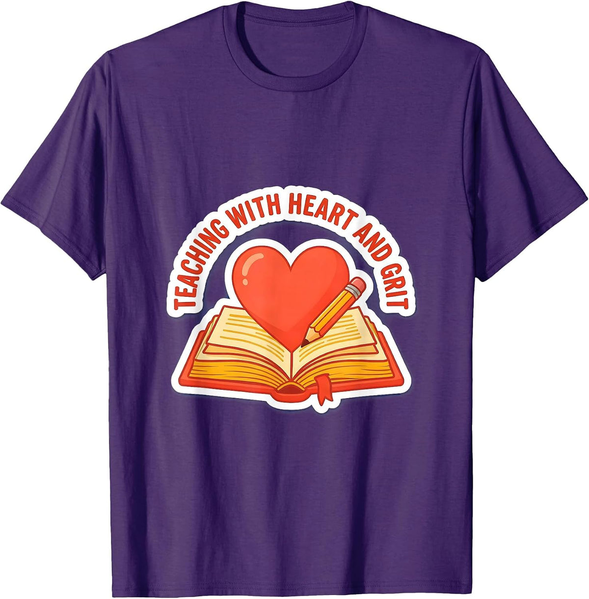 Men's Teaching With Heart and Grit Special Education Tee T-Shirt - Purple