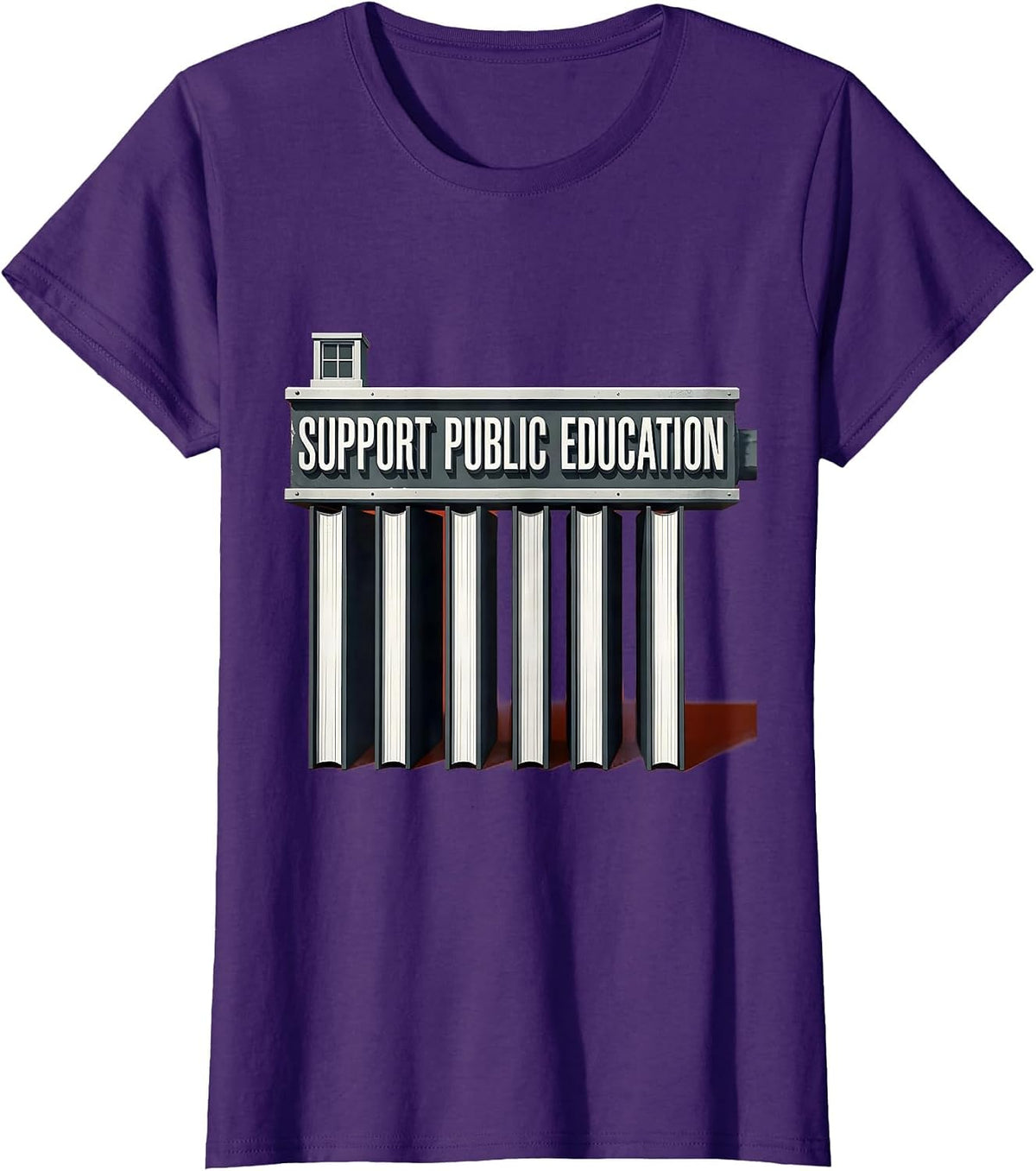 Women's Support Public Education Red For Ed Teacher Protest T-Shirt - Purple