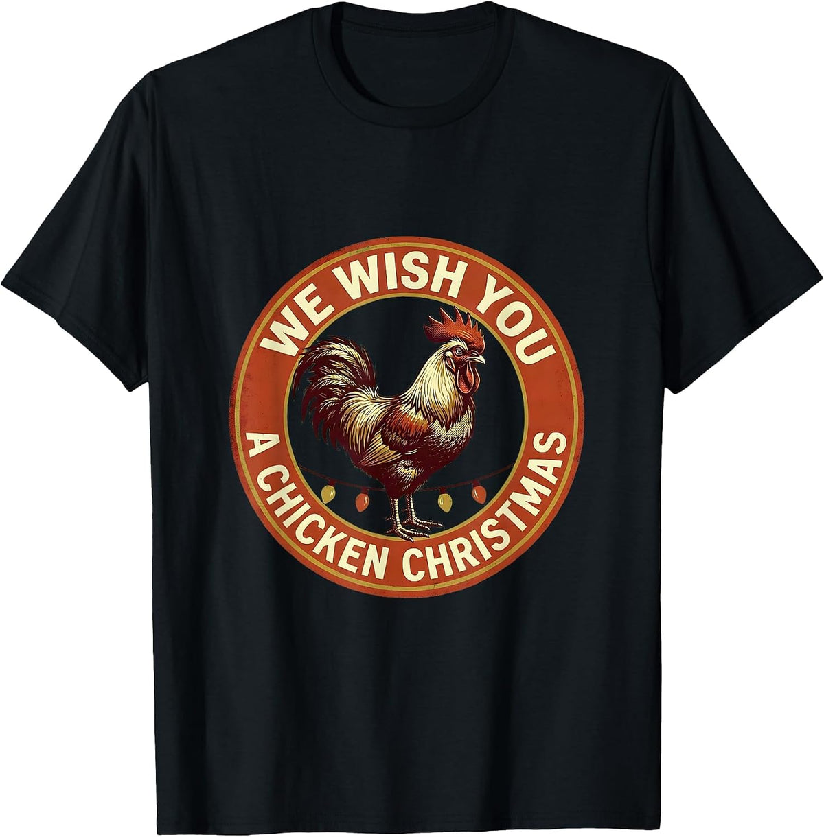 Men's We Wish You A Chicken Christmas Funny Chicken Lover Holiday T-Shirt - Black