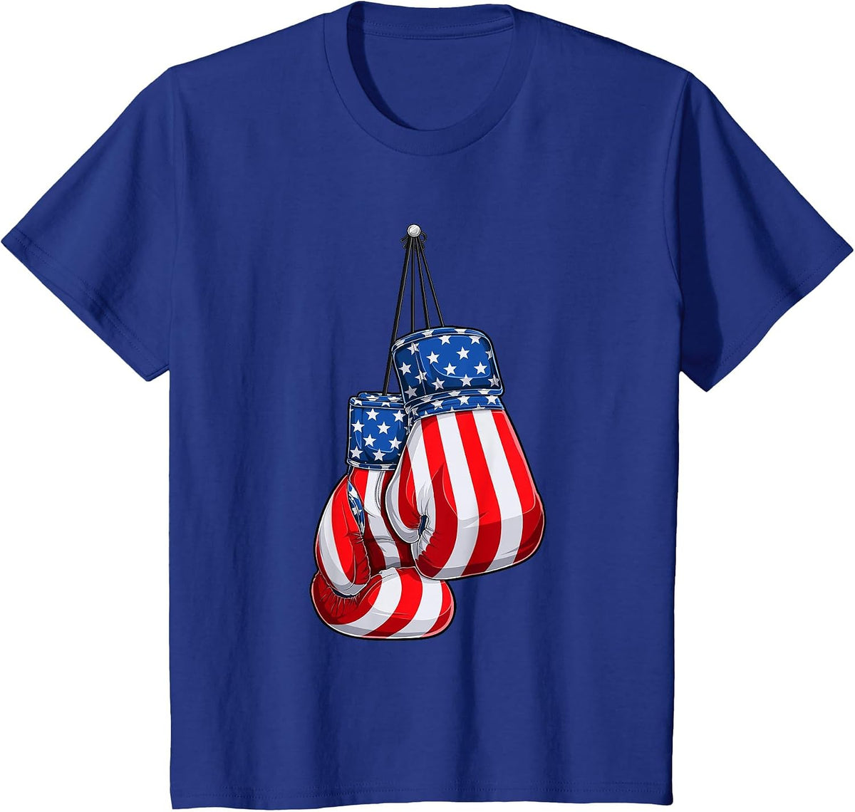 Box Gloves American Flag 4th of July Boxing T-Shirt - Royal Blue