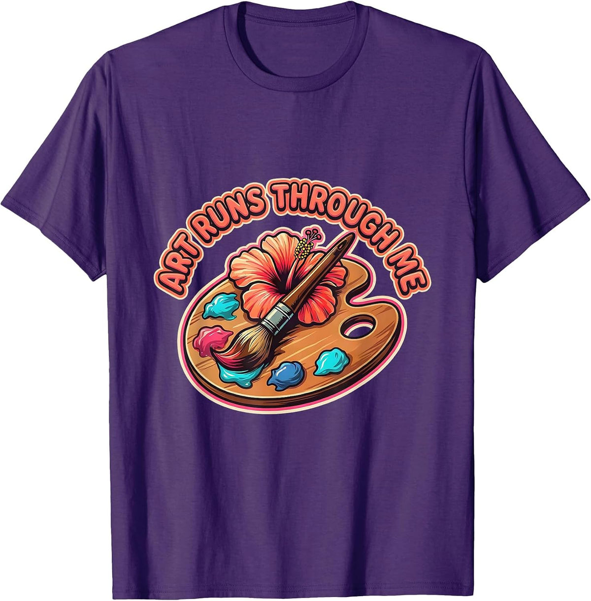 Art Runs Through Me Renaissance Design T-Shirt - Purple