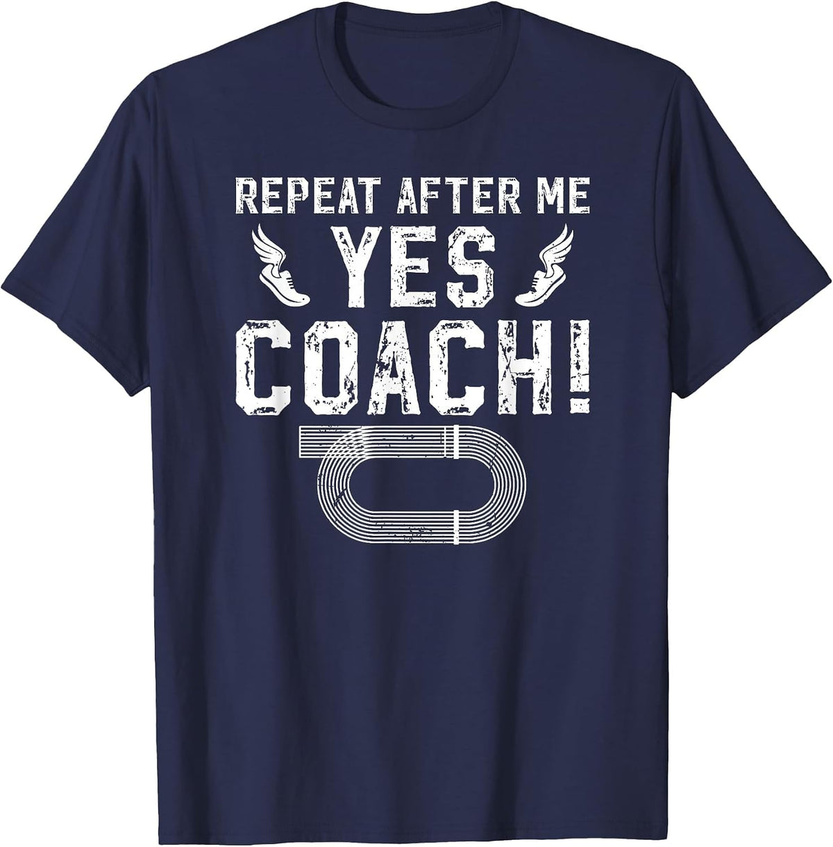 Track and Field Coach Funny Track and Field Athlete T-Shirt - Navy Blue