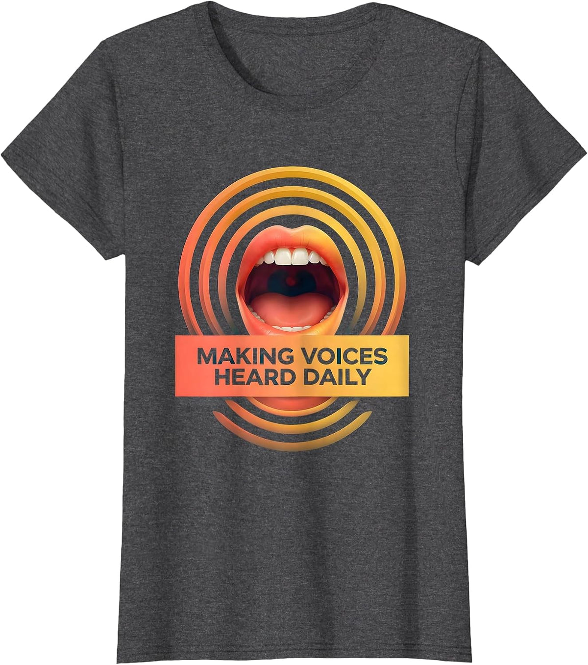 Women's Making Voices Heard Daily Speech Therapy Design T-Shirt - Dark Heather Grey