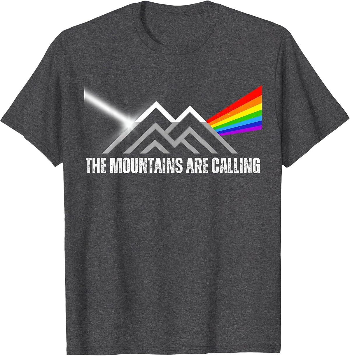 THE Mountains are Calling T-Shirt - Dark Heather Grey