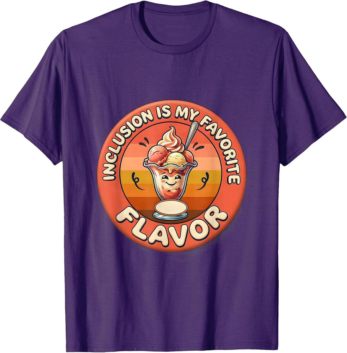 Men's Inclusion Is My Favorite Flavor Retro 70s Special Education T-Shirt - Purple