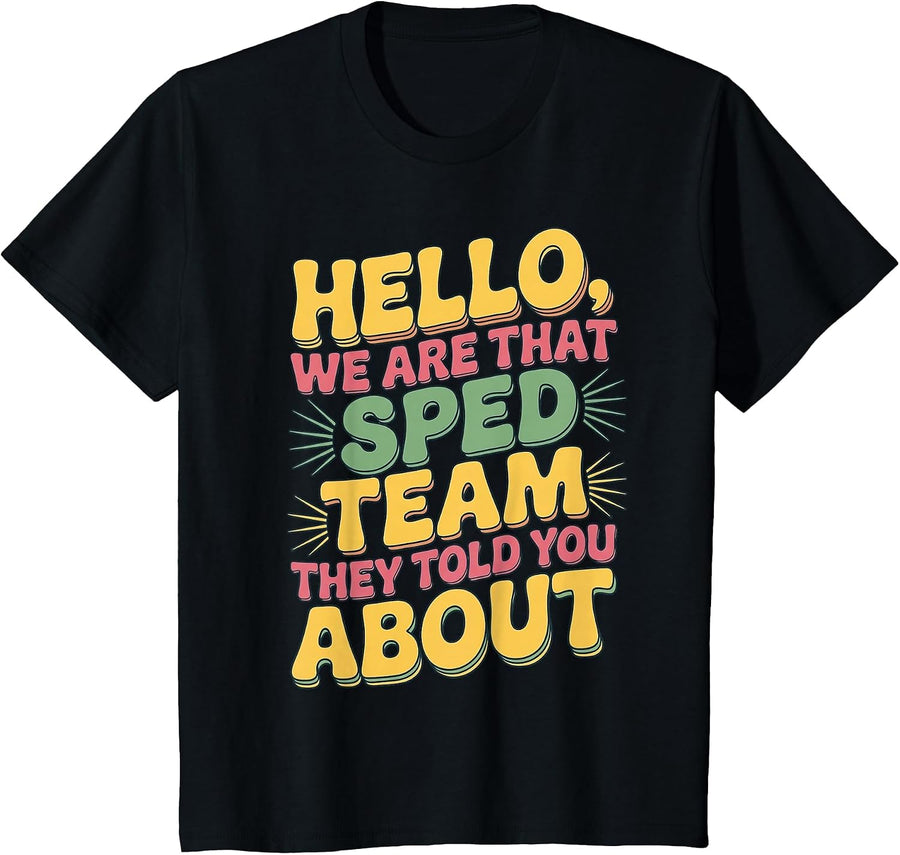 Funny Special Ed Teacher SPED Team Reto Groovy T-Shirt - Black