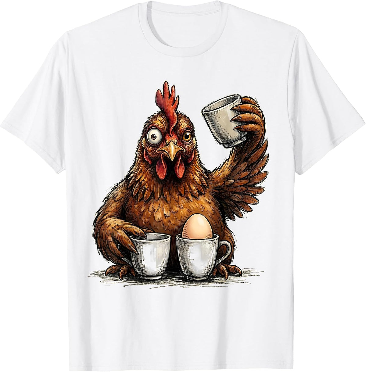 Men's Chicken Game Funny Novelty Gift for Chicken Lovers T-Shirt - White