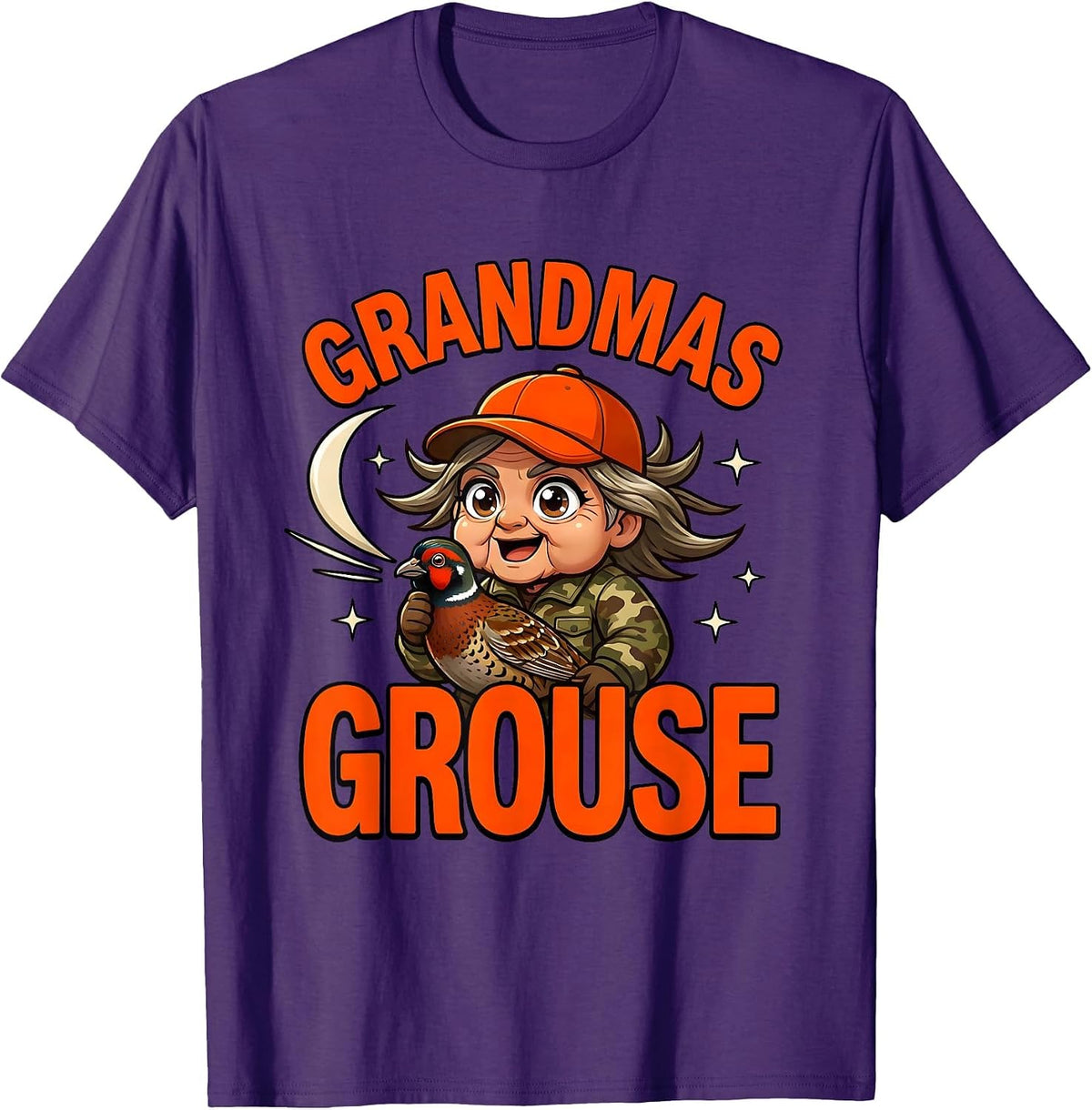 Men's GRANDMAS GROUSE Funny Hunting Grandma Deer Duck Hunter Gift T-Shirt - Purple