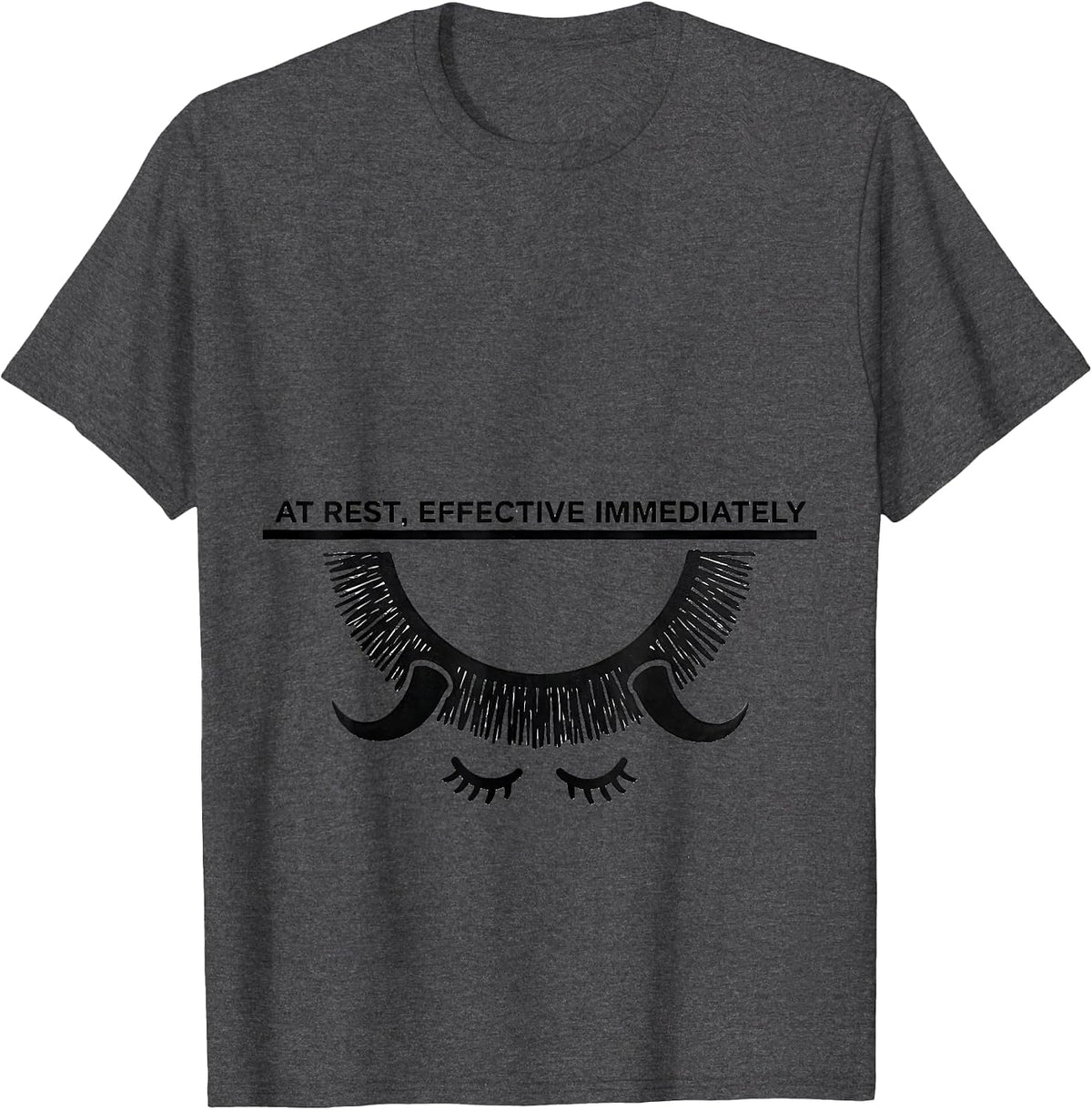 Men's At Rest Effective Immediately Funny Highland Cow Lover Gift T-Shirt - Dark Heather Grey