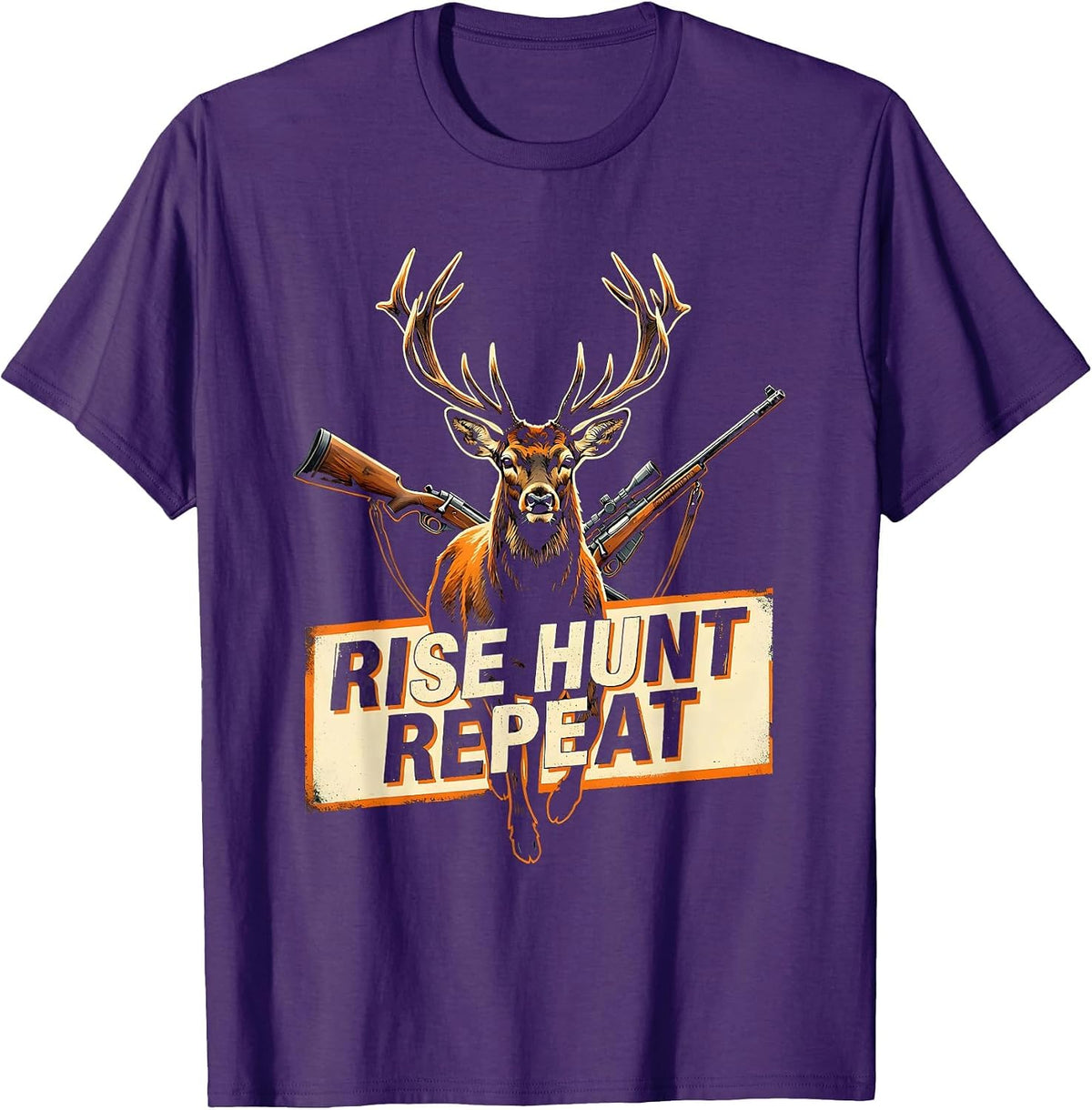 Men's Rise Hunt Repeat Hunting Graphic Design T-Shirt - Purple
