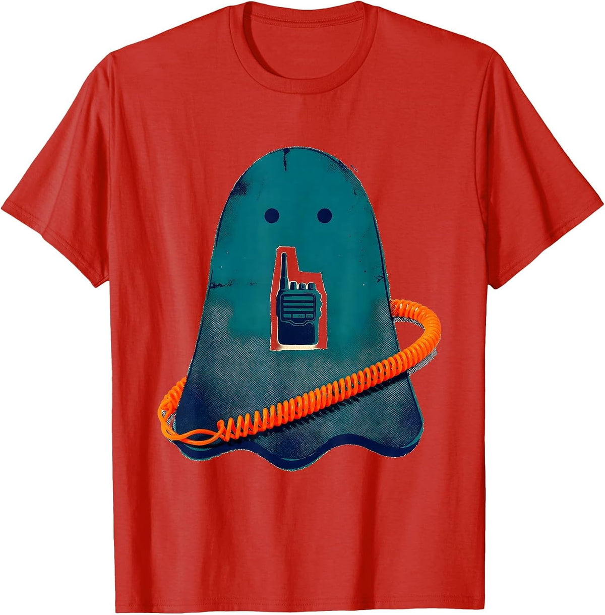 Men's Enlarged Ghost Para Normal Activities SPED Paraprofessional T-Shirt - Red