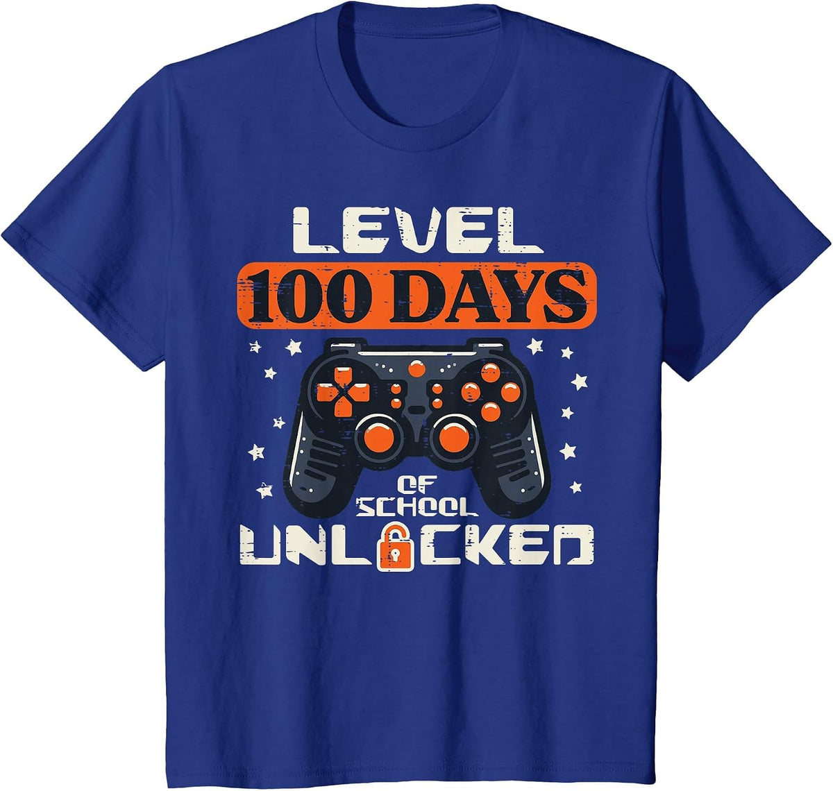 100 Days of School Video Game 100th Day Gaming Boys Kids Men T-Shirt - Royal Blue